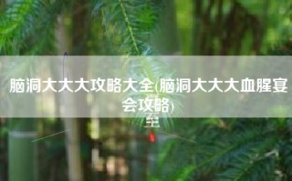 脑洞大大大攻略大全(脑洞大大大血腥宴会攻略)