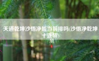 天道乾坤沙悟净能当前排吗(沙悟净乾坤十连斩)