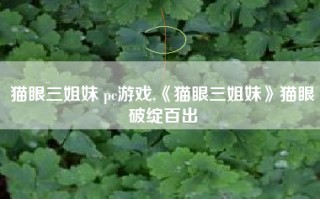 猫眼三姐妹 pc游戏,《猫眼三姐妹》猫眼破绽百出