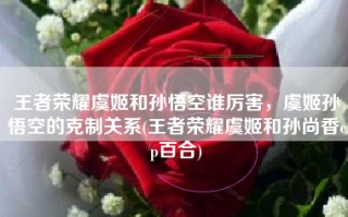 王者荣耀虞姬和孙悟空谁厉害，虞姬孙悟空的克制关系(王者荣耀虞姬和孙尚香cp百合)