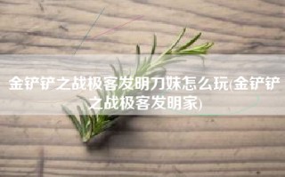 金铲铲之战极客发明刀妹怎么玩(金铲铲之战极客发明家)