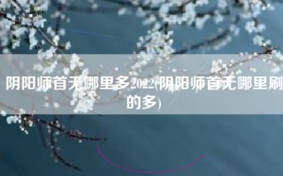 阴阳师首无哪里多2022(阴阳师首无哪里刷的多)