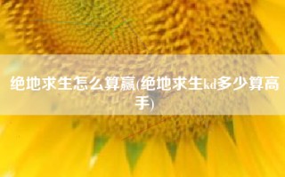 绝地求生怎么算赢(绝地求生kd多少算高手)
