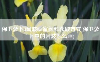 保卫萝卜4阿波画室颜料获取方式(保卫萝卜中的阿波怎么画)