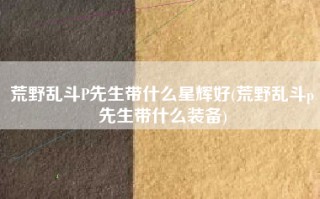 荒野乱斗P先生带什么星辉好(荒野乱斗p先生带什么装备)