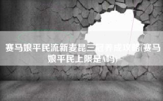 赛马娘平民流新麦昆三冠养成攻略(赛马娘平民上限是A吗)