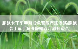 跑跑卡丁车手游冷兔获取方法攻略(跑跑卡丁车手游冷静期双方都知道么)