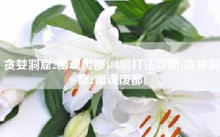 贪婪洞窟2幽魂废都180层打法攻略(贪婪洞窟2幽魂废都)