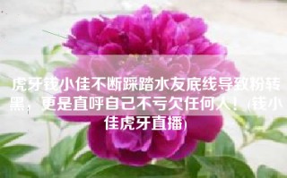 虎牙钱小佳不断踩踏水友底线导致粉转黑，更是直呼自己不亏欠任何人！(钱小佳虎牙直播)