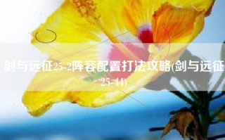 剑与远征25-2阵容配置打法攻略(剑与远征25-44)