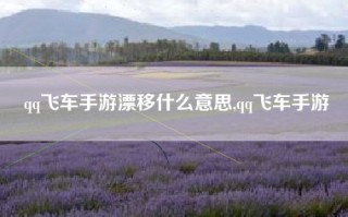 qq飞车手游漂移什么意思,qq飞车手游