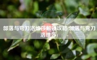 部落与弯刀洛维莎解锁攻略(部落与弯刀洛维莎)