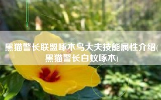 黑猫警长联盟啄木鸟大夫技能属性介绍(黑猫警长白蚁啄木)