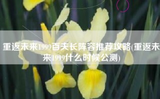 重返未来1999百夫长阵容推荐攻略(重返未来1999什么时候公测)