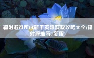 辐射避难所OL新手英雄获取攻略大全(辐射避难所ol新服)