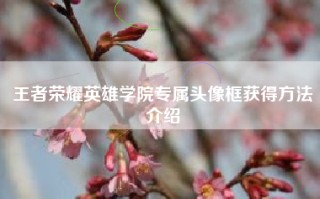 王者荣耀英雄学院专属头像框获得方法介绍