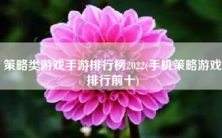 策略类游戏手游排行榜2022(手机策略游戏排行前十)