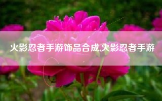 火影忍者手游饰品合成,火影忍者手游