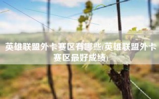 英雄联盟外卡赛区有哪些(英雄联盟外卡赛区最好成绩)