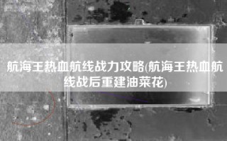 航海王热血航线战力攻略(航海王热血航线战后重建油菜花)