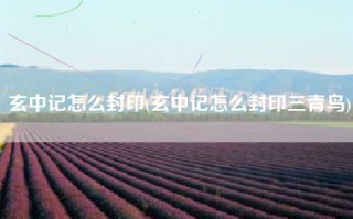 玄中记怎么封印(玄中记怎么封印三青鸟)