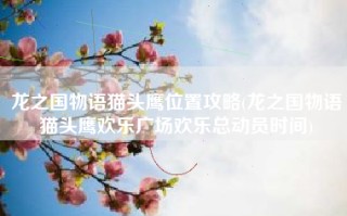 龙之国物语猫头鹰位置攻略(龙之国物语猫头鹰欢乐广场欢乐总动员时间)