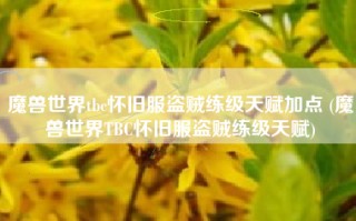 魔兽世界tbc怀旧服盗贼练级天赋加点 (魔兽世界TBC怀旧服盗贼练级天赋)