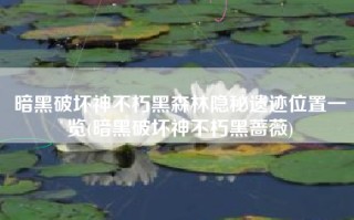 暗黑破坏神不朽黑森林隐秘遗迹位置一览(暗黑破坏神不朽黑蔷薇)