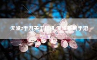 天堂2手游关于挂机,天堂系列手游