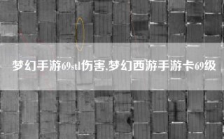 梦幻手游69stl伤害,梦幻西游手游卡69级