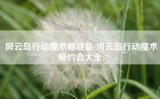 风云岛行动魔术师战备(风云岛行动魔术师约会大全)