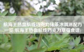 航海王热血航线巧克力抹茶冰淇淋配方一览(航海王热血航线巧克力草莓食谱)