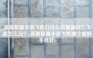 英雄联盟手游飞机打什么位置最好？飞机怎么玩？(英雄联盟手游飞机哪个皮肤手感好)