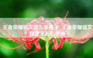 王者荣耀铭文这么多格子_王者荣耀铭文自定义怎么更换