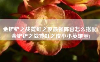 金铲铲之战霓虹之夜最强阵容怎么搭配(金铲铲之战霓虹之夜小小英雄蛋)