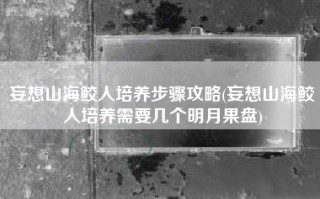 妄想山海鲛人培养步骤攻略(妄想山海鲛人培养需要几个明月果盘)