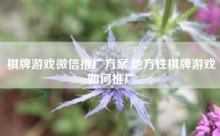 棋牌游戏微信推广方案,地方性棋牌游戏如何推广