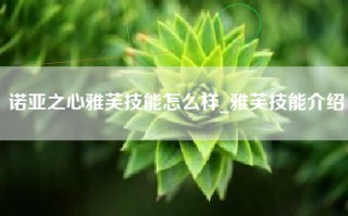 诺亚之心雅芙技能怎么样_雅芙技能介绍