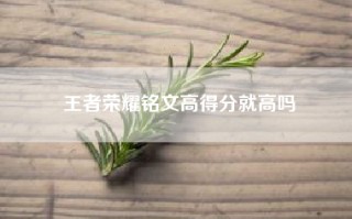 王者荣耀铭文高得分就高吗