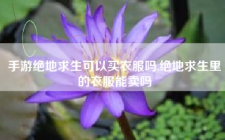 手游绝地求生可以买衣服吗,绝地求生里的衣服能卖吗