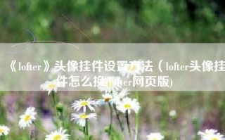 《lofter》头像挂件设置方法（lofter头像挂件怎么换(lofter网页版)