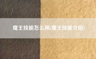 魔王技能怎么用(魔王技能介绍)