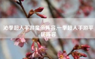 沁拳超人手游童帝阵容,一拳超人手游平民阵容