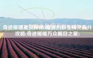奇迹暖暖星灵探秘3耀眼的新生精灵高分攻略(奇迹暖暖万众瞩目之星)