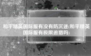 和平精英国际服有没有防沉迷(和平精英国际服有极限追猎吗)