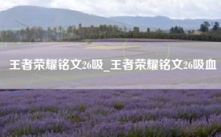 王者荣耀铭文26吸_王者荣耀铭文26吸血