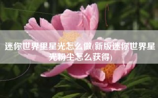 迷你世界里星光怎么做(新版迷你世界星光粉尘怎么获得)