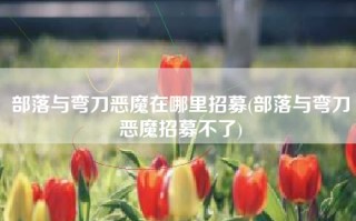 部落与弯刀恶魔在哪里招募(部落与弯刀恶魔招募不了)