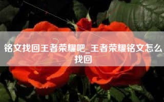 铭文找回王者荣耀吧_王者荣耀铭文怎么找回