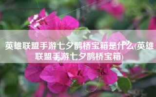 英雄联盟手游七夕鹊桥宝箱是什么(英雄联盟手游七夕鹊桥宝箱)